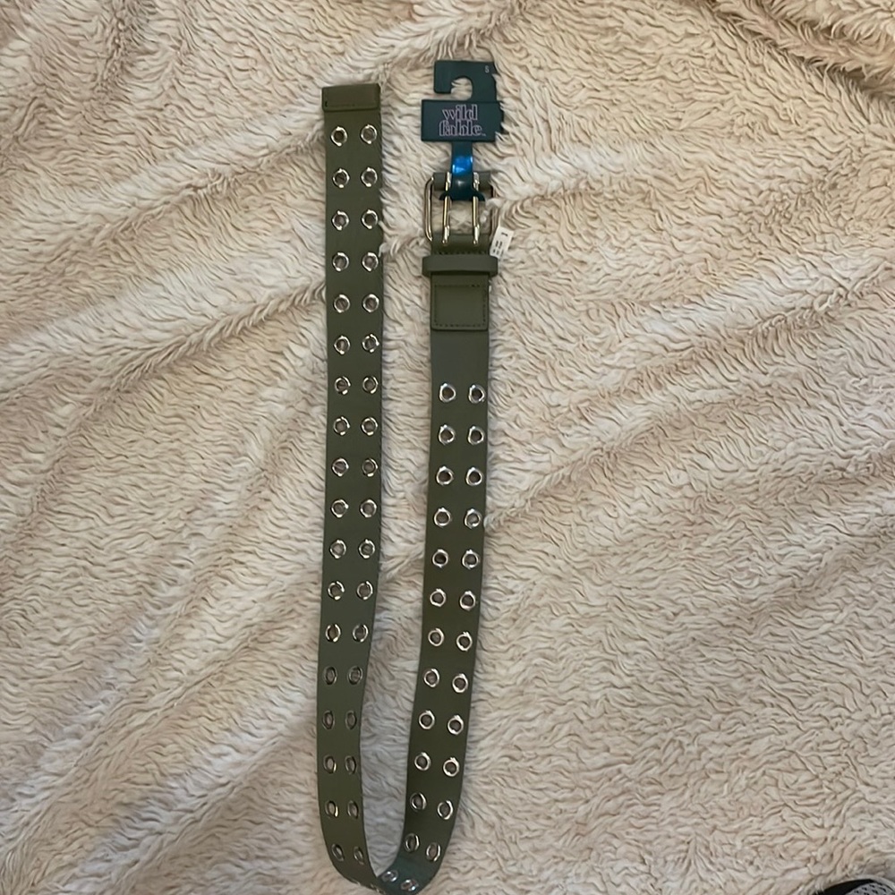 Army Green Belt With Rivets